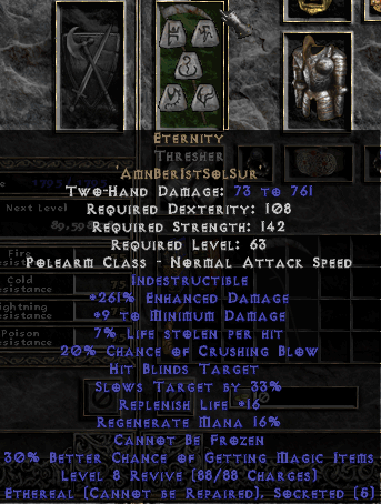 Eternity Rune Word in a Thresher